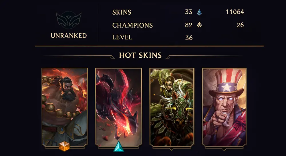 UNRANKED - 36 LVL - 33 SKIN