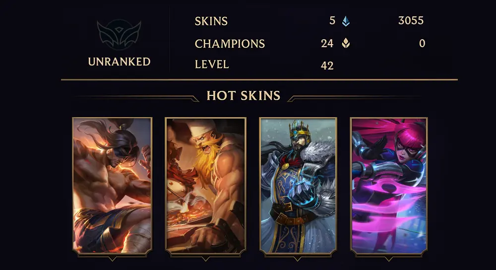 UNRANKED - 42 LVL - 5 SKIN