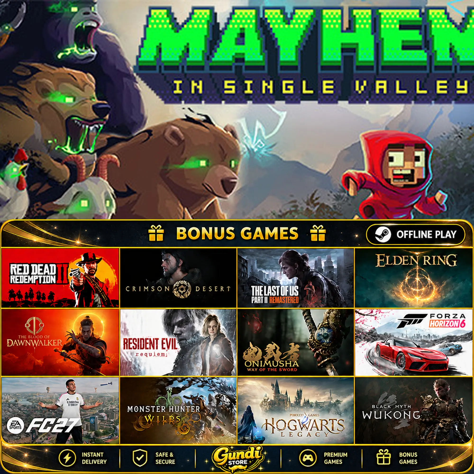 [AUTO CODE] - Mayhem in Single Valley + BONUS GAME