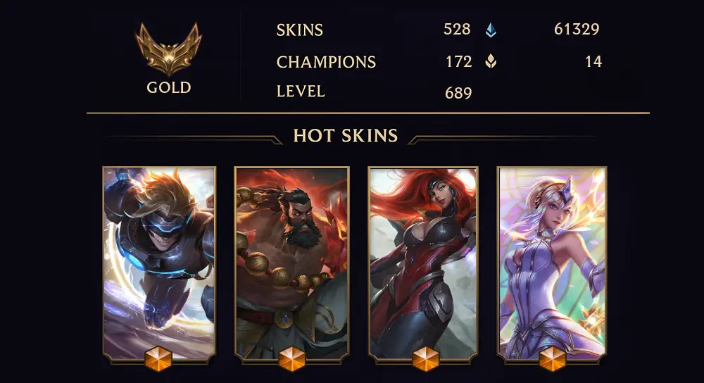 GOLD II - 689 LVL - 528 SKIN