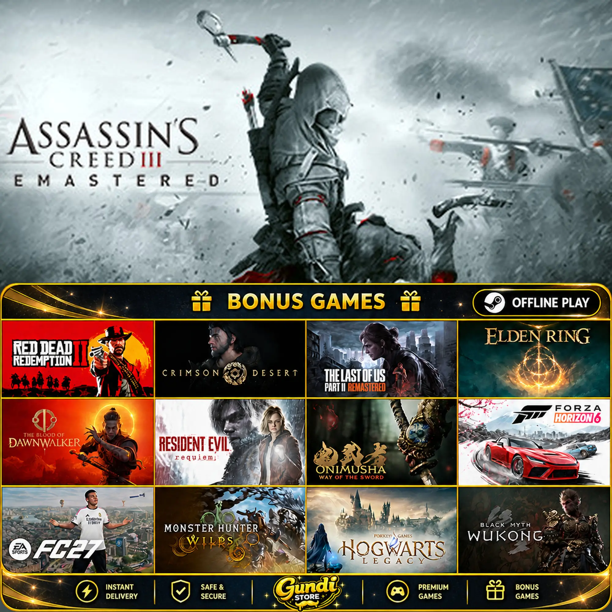 [AUTO CODE] - Assassin's Creed III Remastered + BONUS GAME