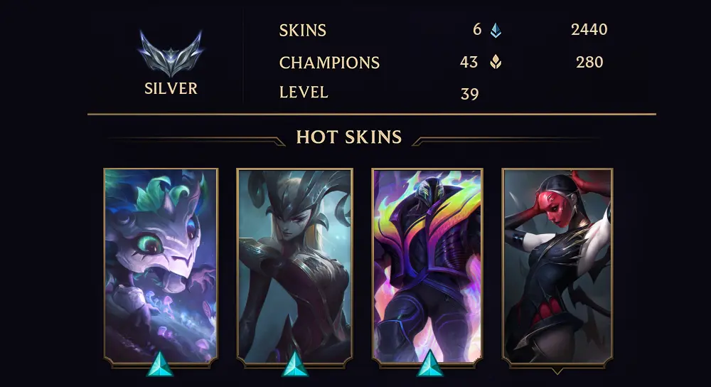 SILVER II - 39 LVL - 6 SKIN