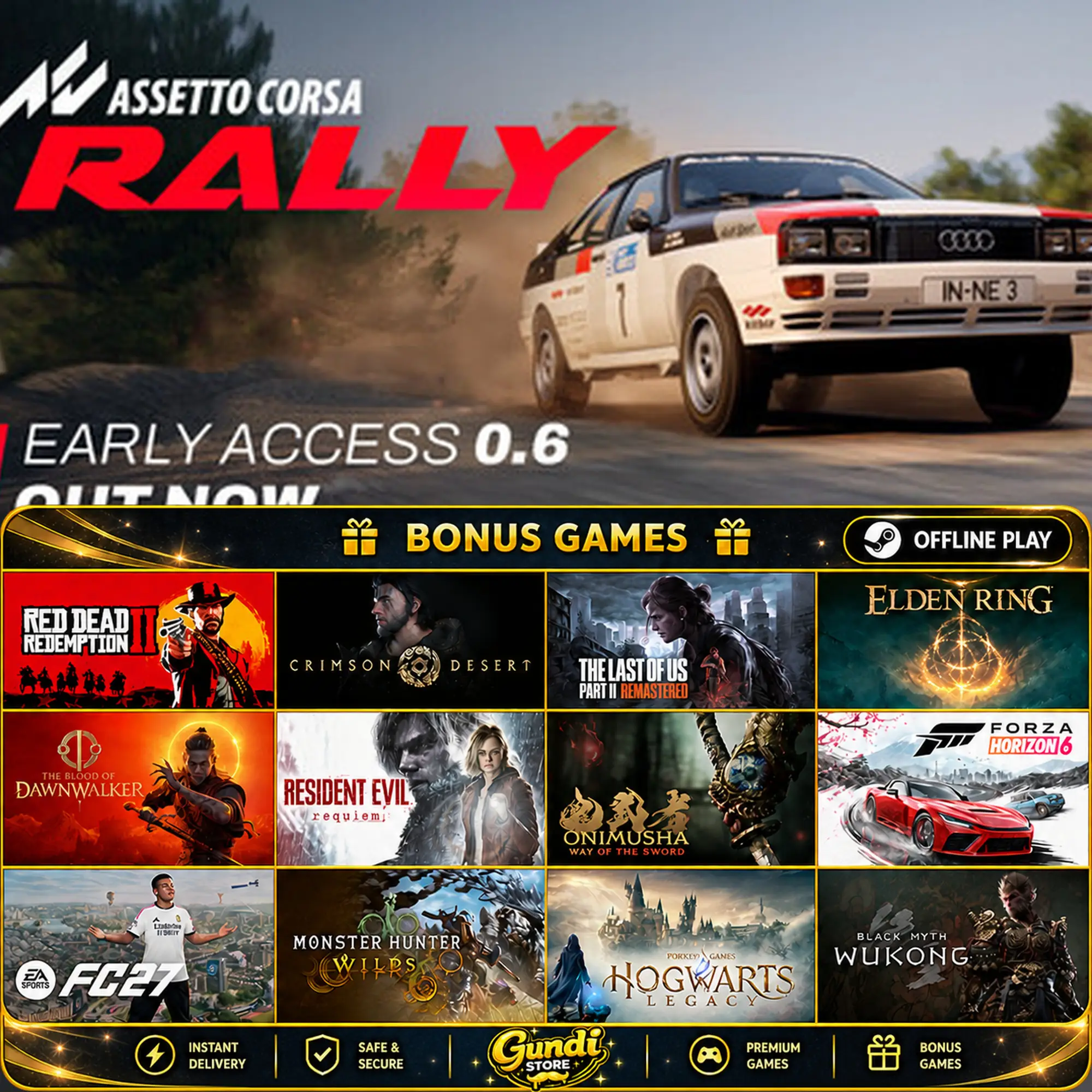[AUTO CODE] - Assetto Corsa Rally + BONUS GAME