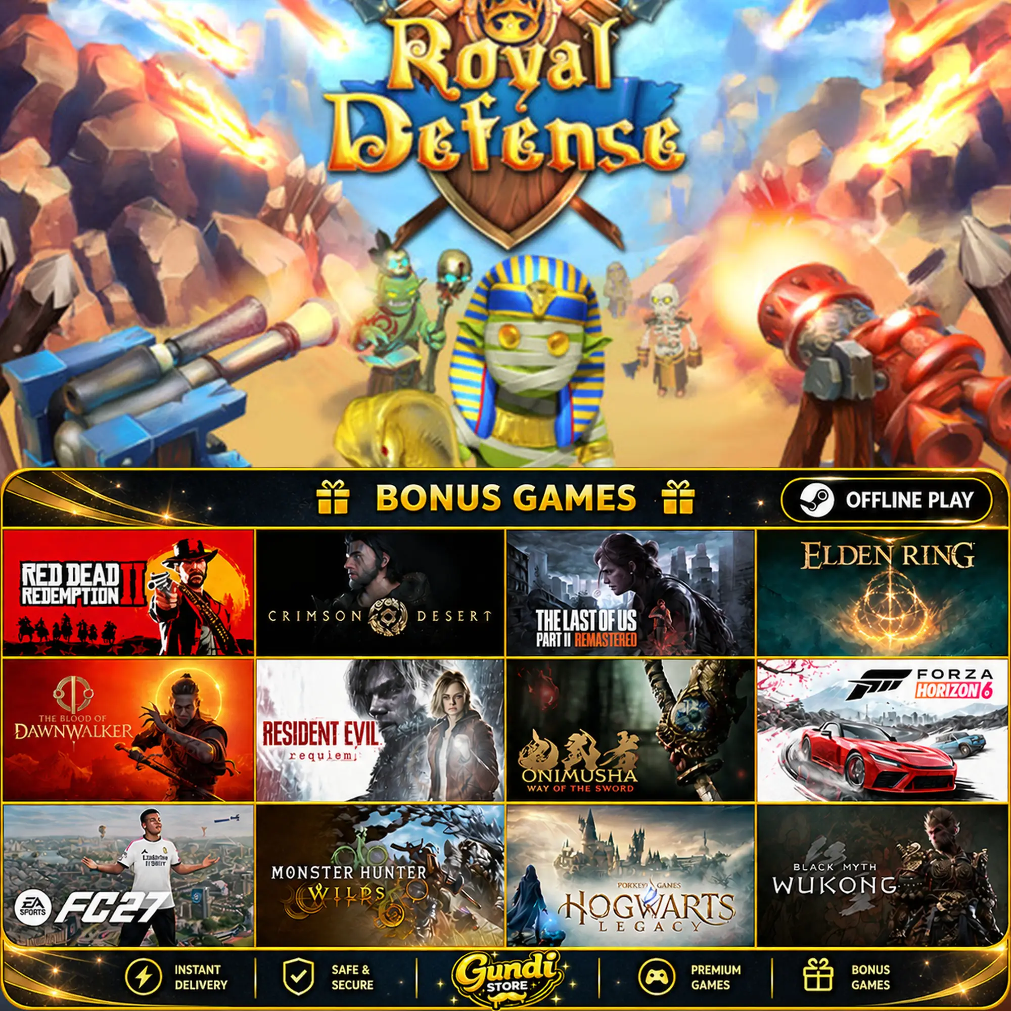 [AUTO CODE] - Royal Defense + BONUS GAME