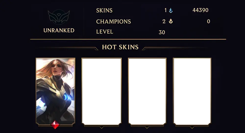 UNRANKED - 30 LVL - 1 SKIN