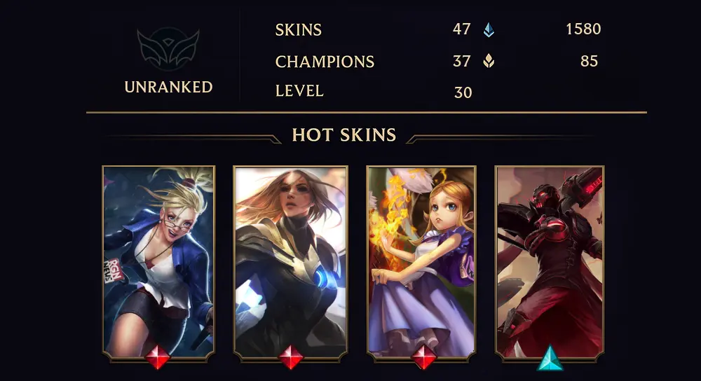 UNRANKED - 30 LVL - 47 SKIN