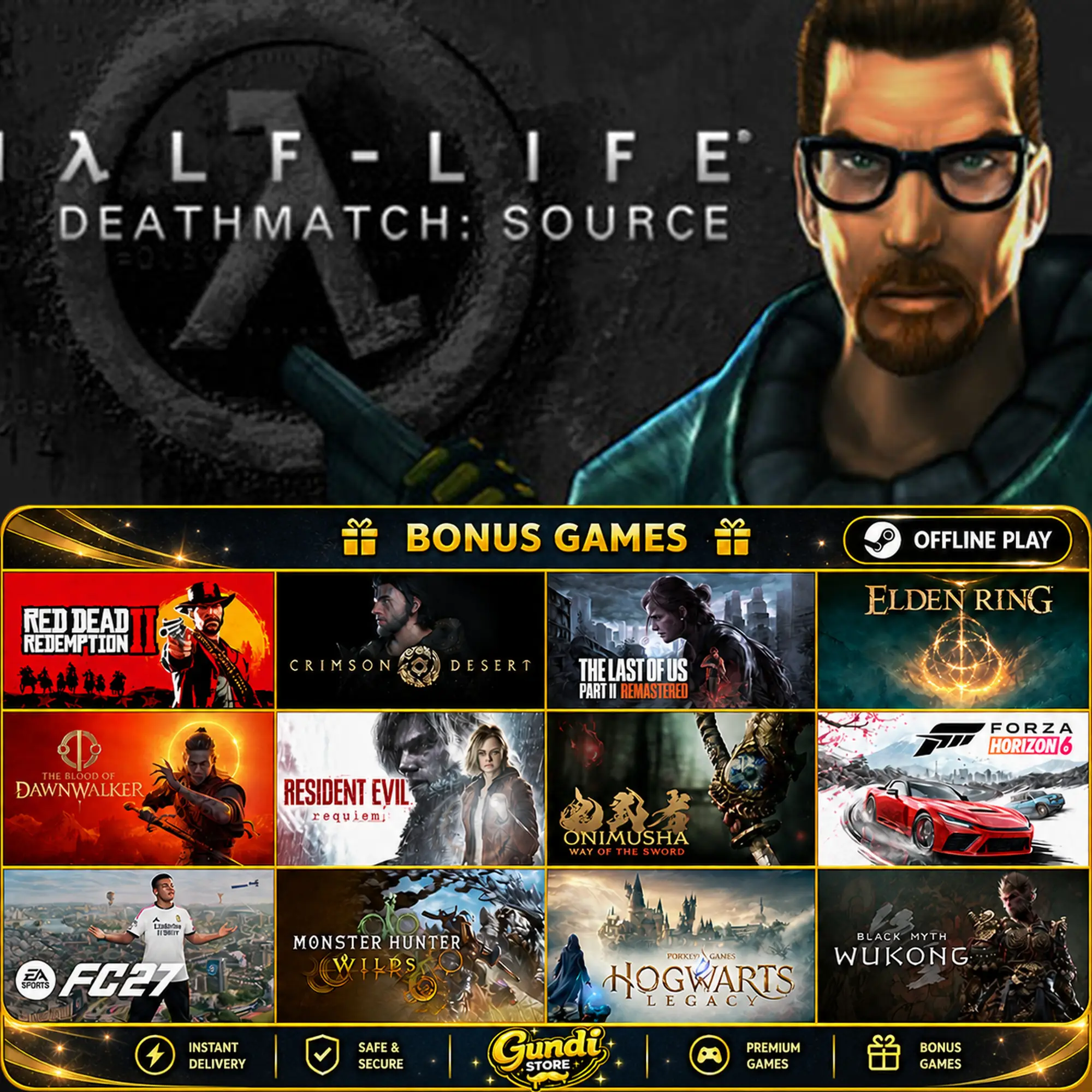 [AUTO CODE] - Half-Life Deathmatch_ Source + BONUS GAME