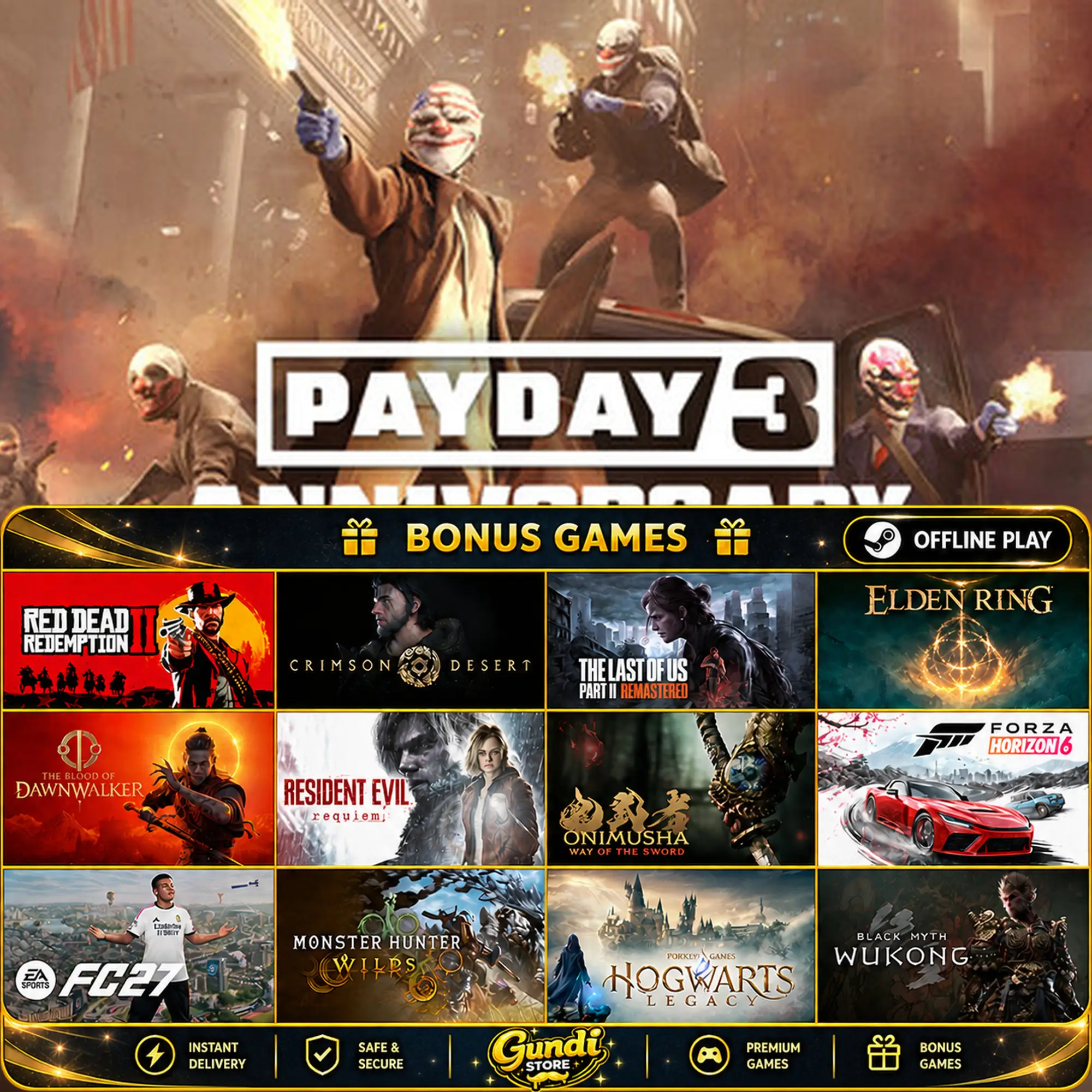[AUTO CODE] - PAYDAY 3 + BONUS GAME