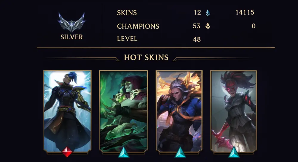 SILVER IV - 48 LVL - 12 SKIN