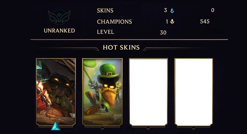 UNRANKED - 30 LVL - 3 SKIN