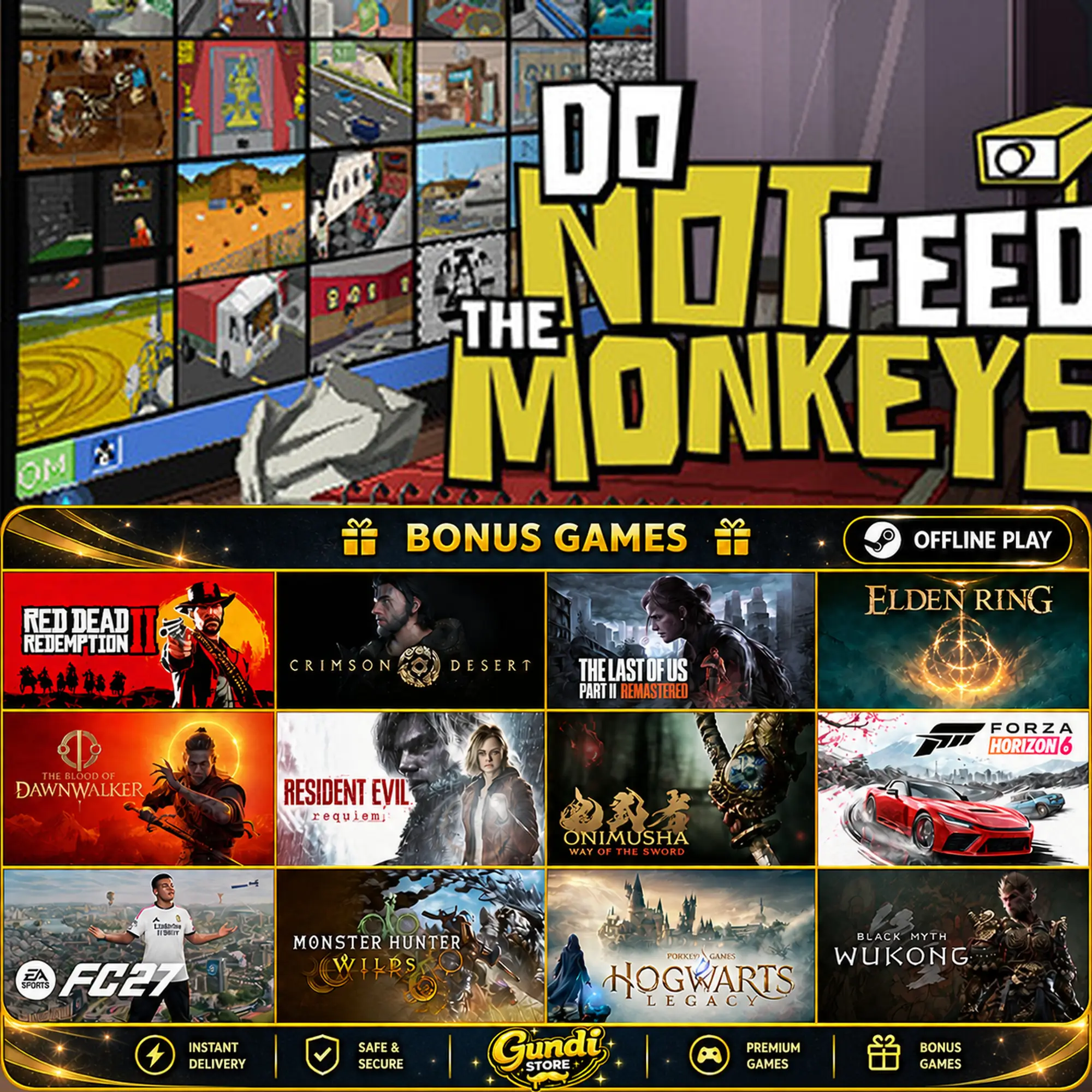 [AUTO CODE] - Do Not Feed the Monkeys + BONUS GAME