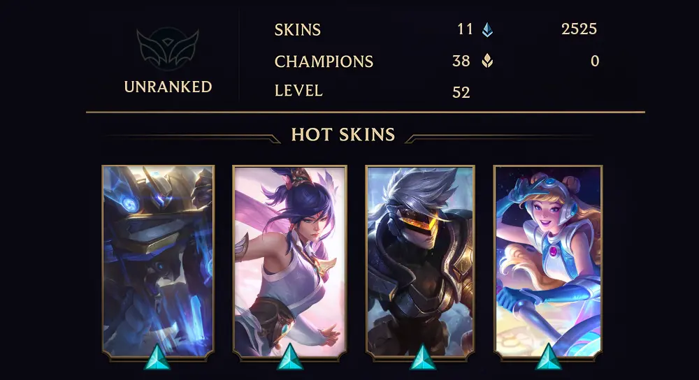 UNRANKED - 52 LVL - 11 SKIN
