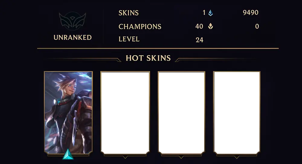 UNRANKED - 24 LVL - 1 SKIN