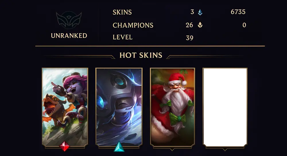 UNRANKED - 39 LVL - 3 SKIN