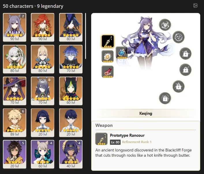 EU - AR:56- 50 CHARACTERS [11 - 5 STARS CHARACTERS ]