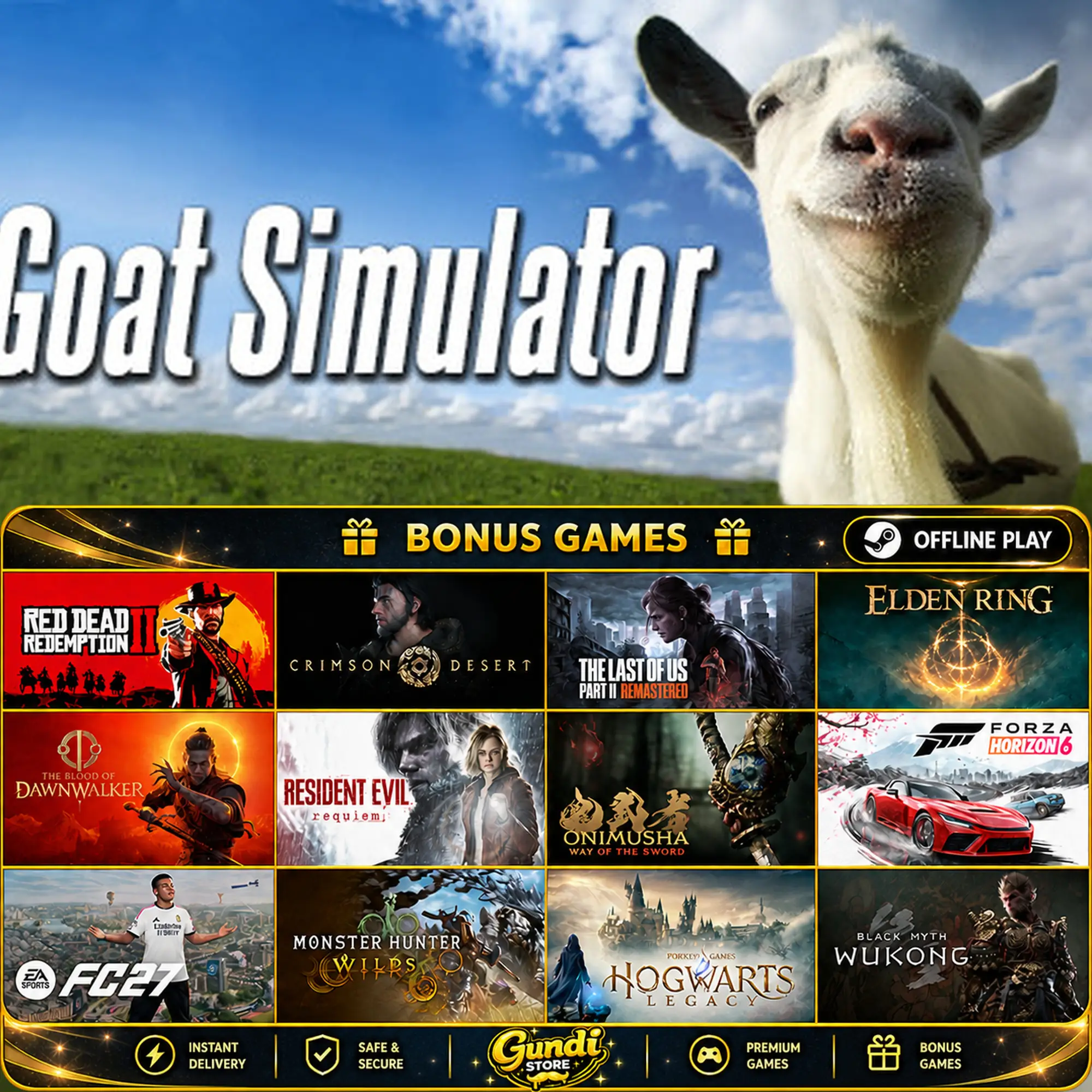 [AUTO CODE] - Goat Simulator + BONUS GAME