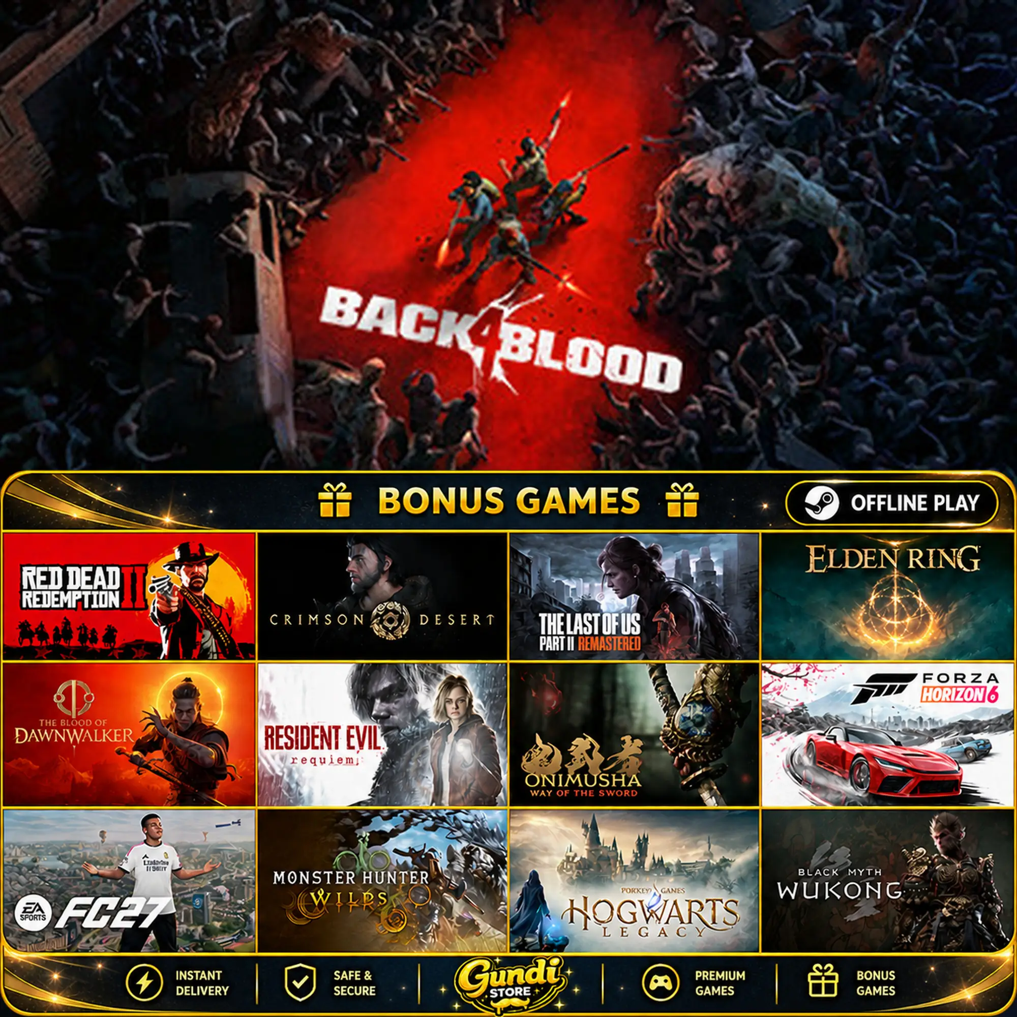 [AUTO CODE] - Back 4 Blood + BONUS GAME