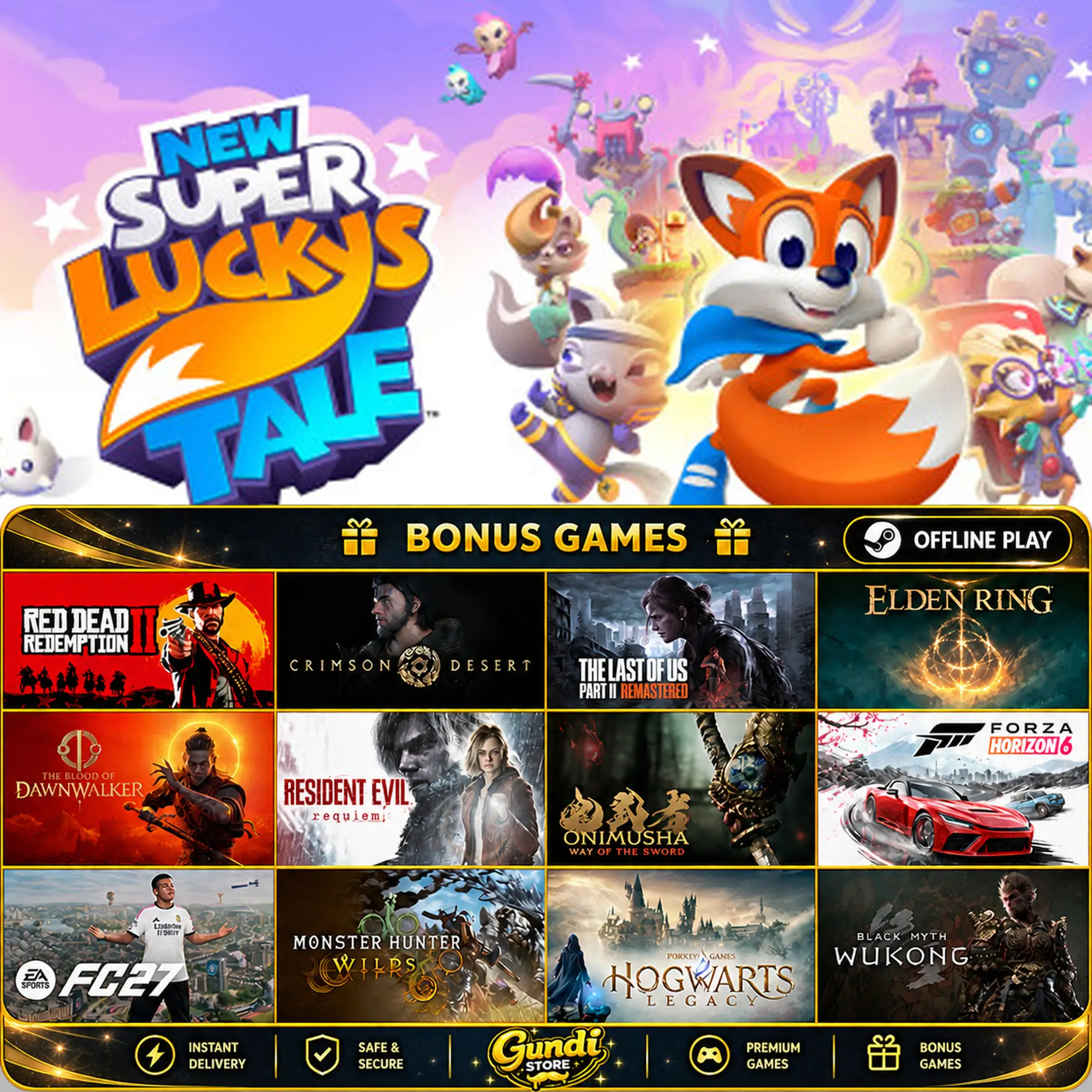 [AUTO CODE] - New Super Lucky's Tale + BONUS GAME