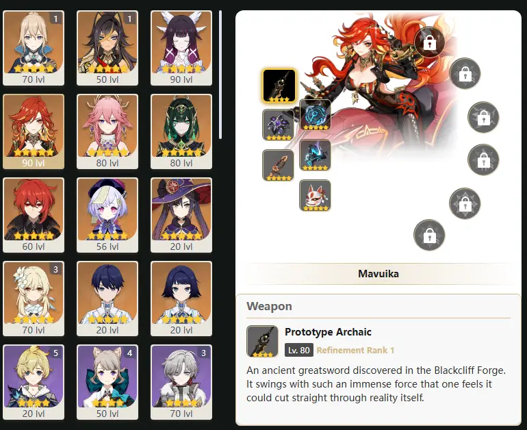 EU - AR: 56 - 46 CHARACTERS [ 11 - FIVE STARS CHARACTERS ] Nefer - Columbina - Mavuika - Qiqi - Jean - Dehya - Manekin - Manekina - Yae Miko - Diluc - Mona