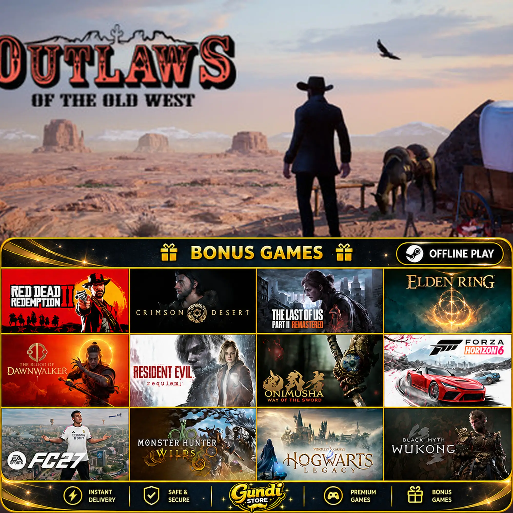[AUTO CODE] - Outlaws of the Old West + BONUS GAME