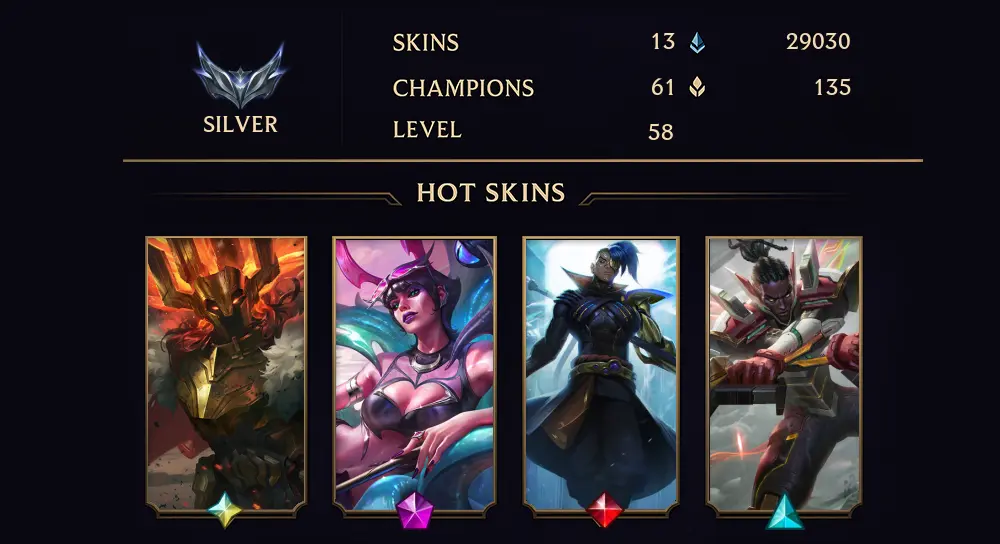 SILVER II - 58 LVL - 13 SKIN