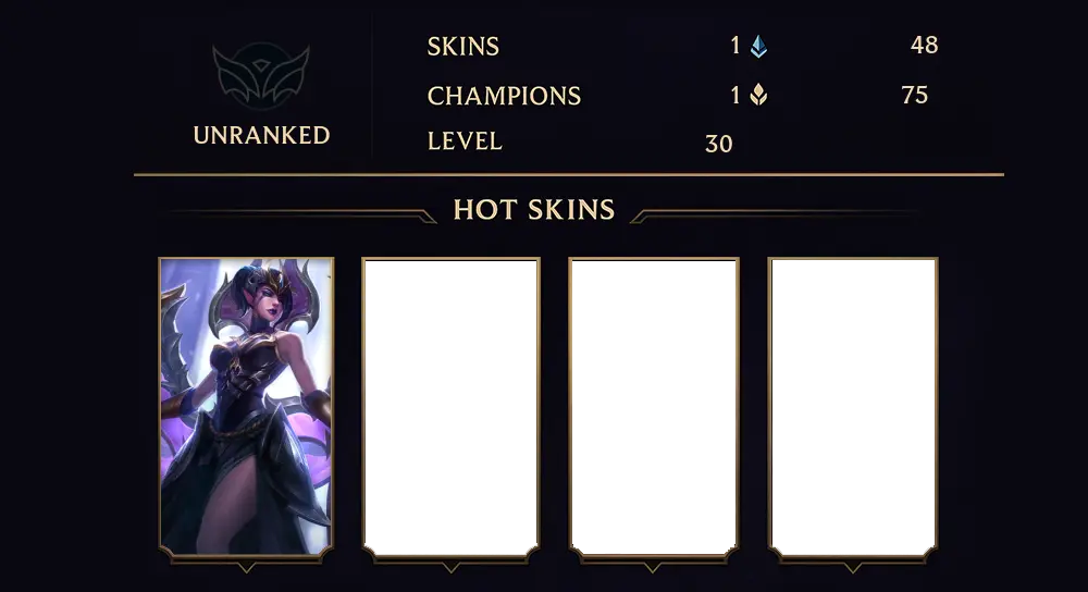 UNRANKED - 30 LVL - 1 SKIN
