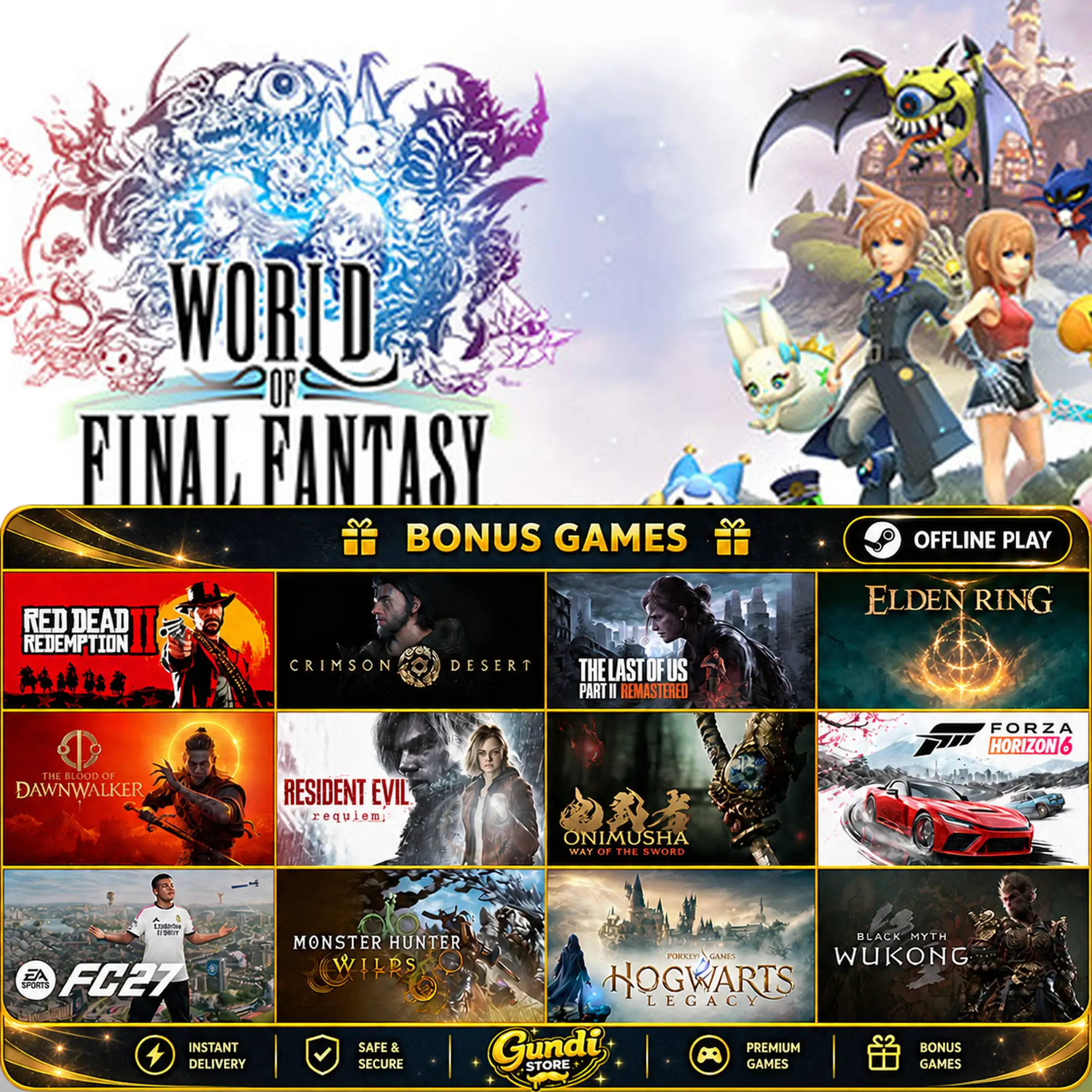 [AUTO CODE] - WORLD OF FINAL FANTASY + BONUS GAME