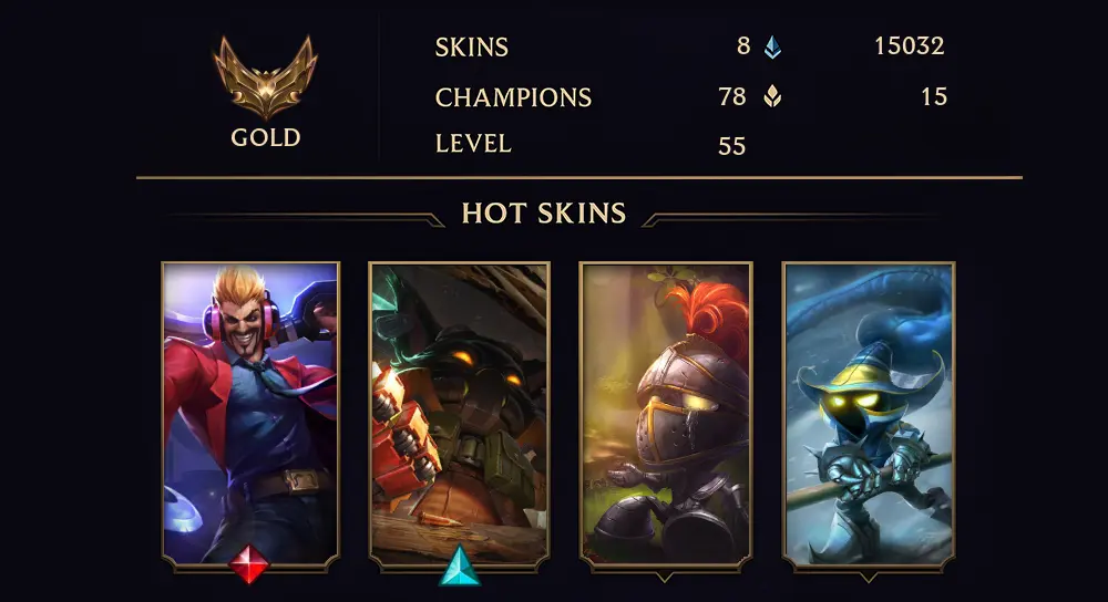 GOLD II - 55 LVL - 8 SKIN