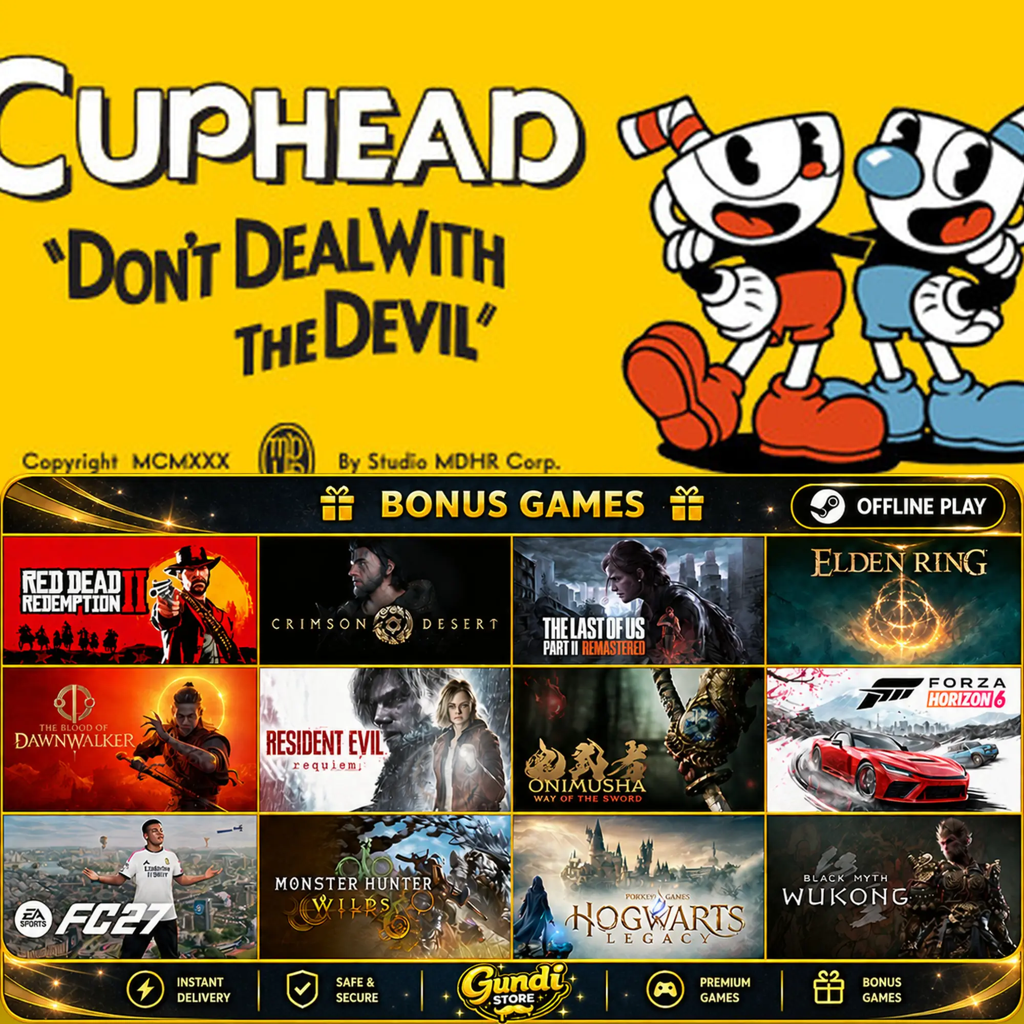 [AUTO CODE] - Cuphead + BONUS GAME