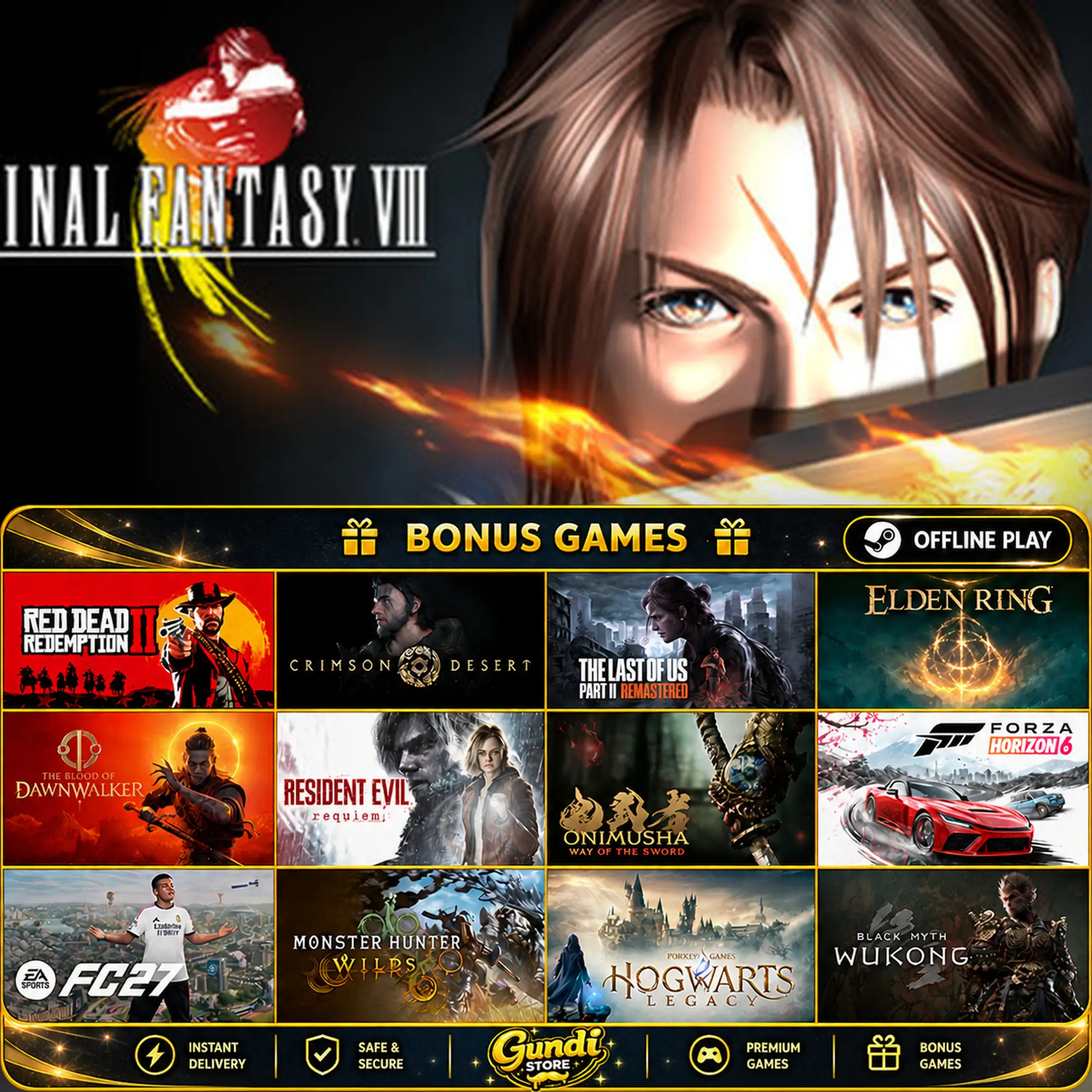 [AUTO CODE] - FINAL FANTASY VIII + BONUS GAME