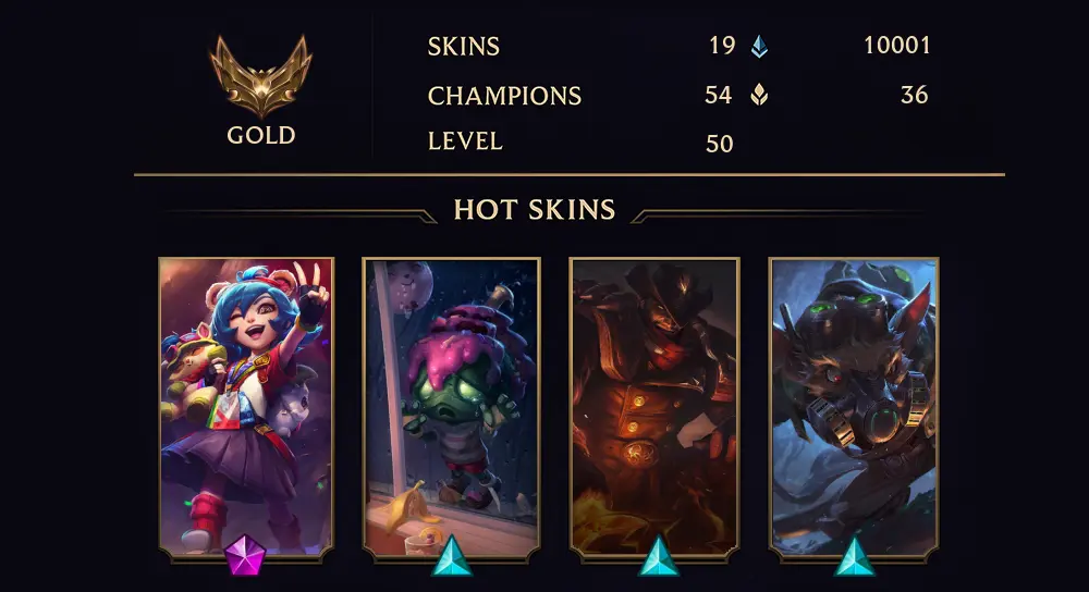 GOLD II - 50 LVL - 19 SKIN