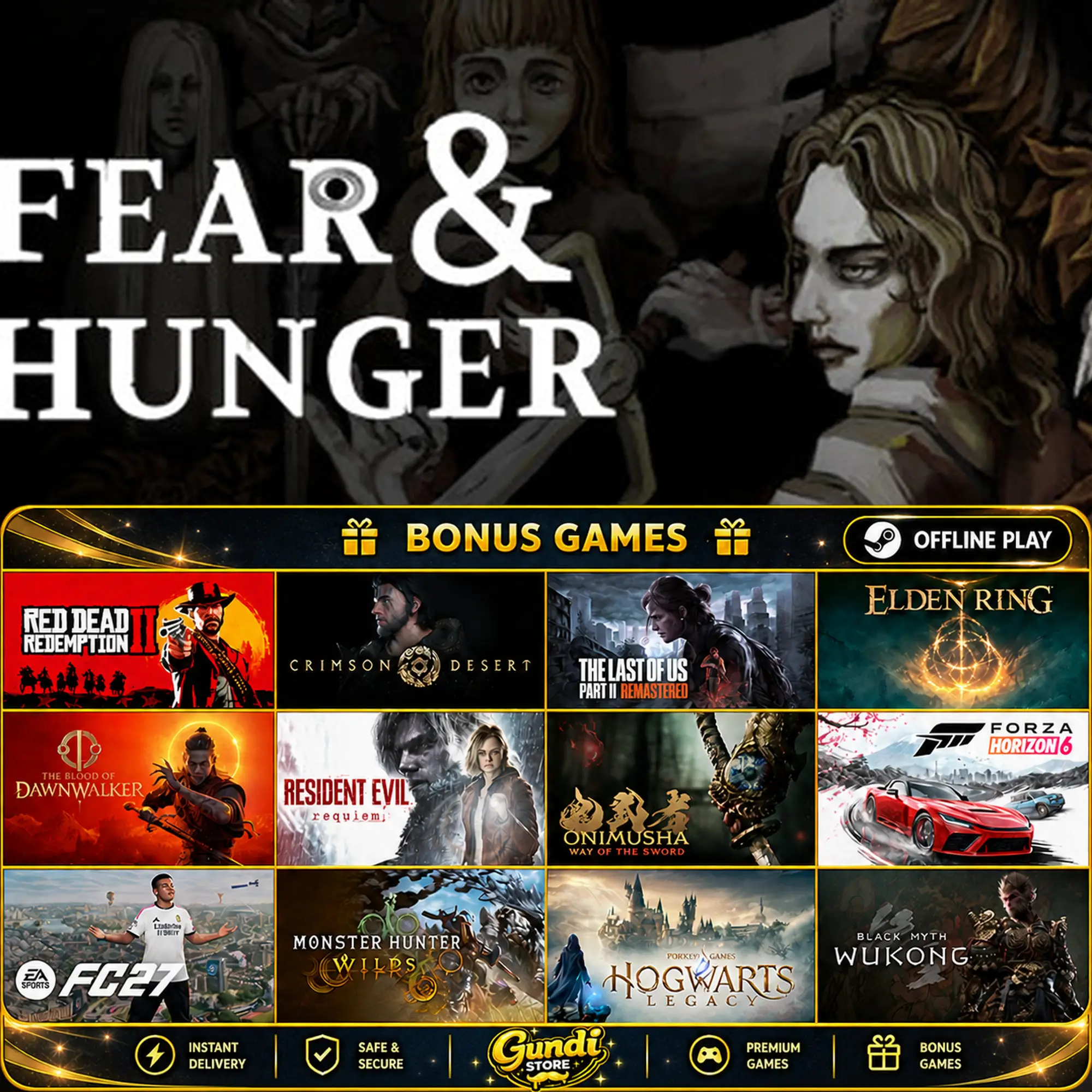 [AUTO CODE] - Fear & Hunger + BONUS GAME