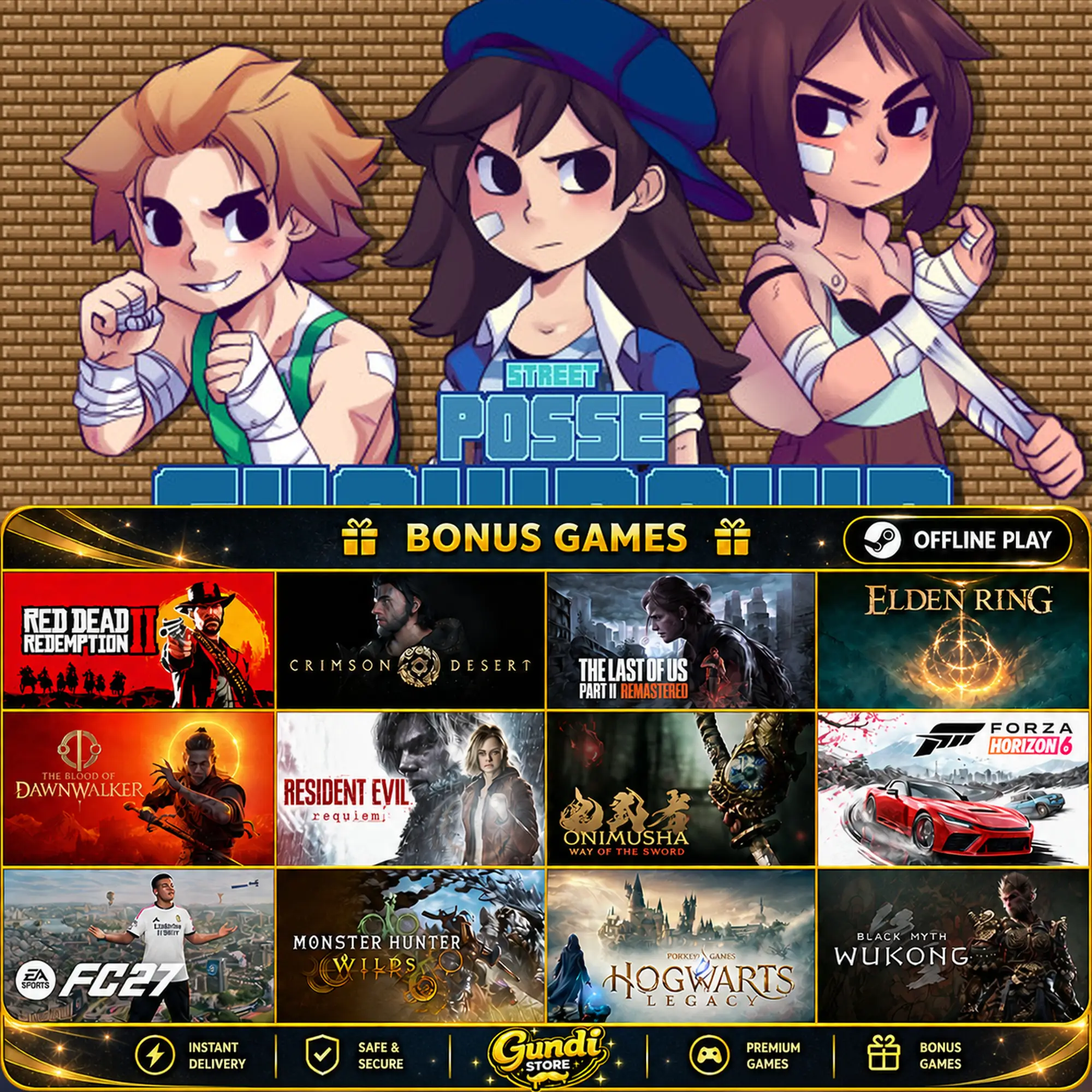 [AUTO CODE] - Street Posse Showdown + BONUS GAME