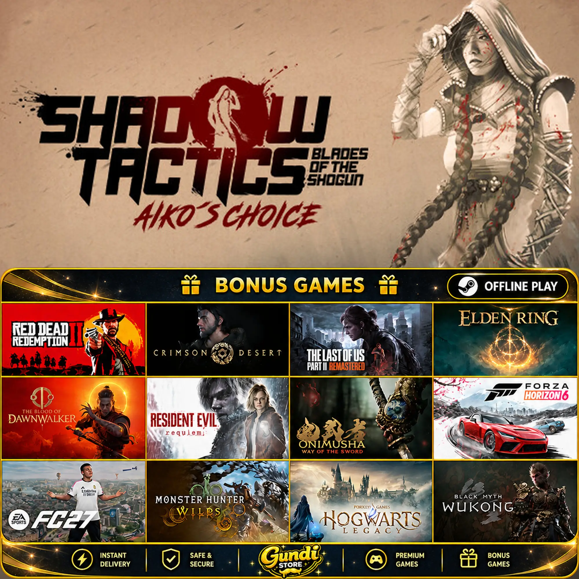 [AUTO CODE] - Shadow Tactics_ Blades of the Shogun - Aiko's Choice + BONUS GAME