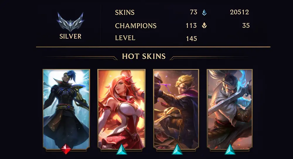 SILVER II - 145 LVL - 73 SKIN