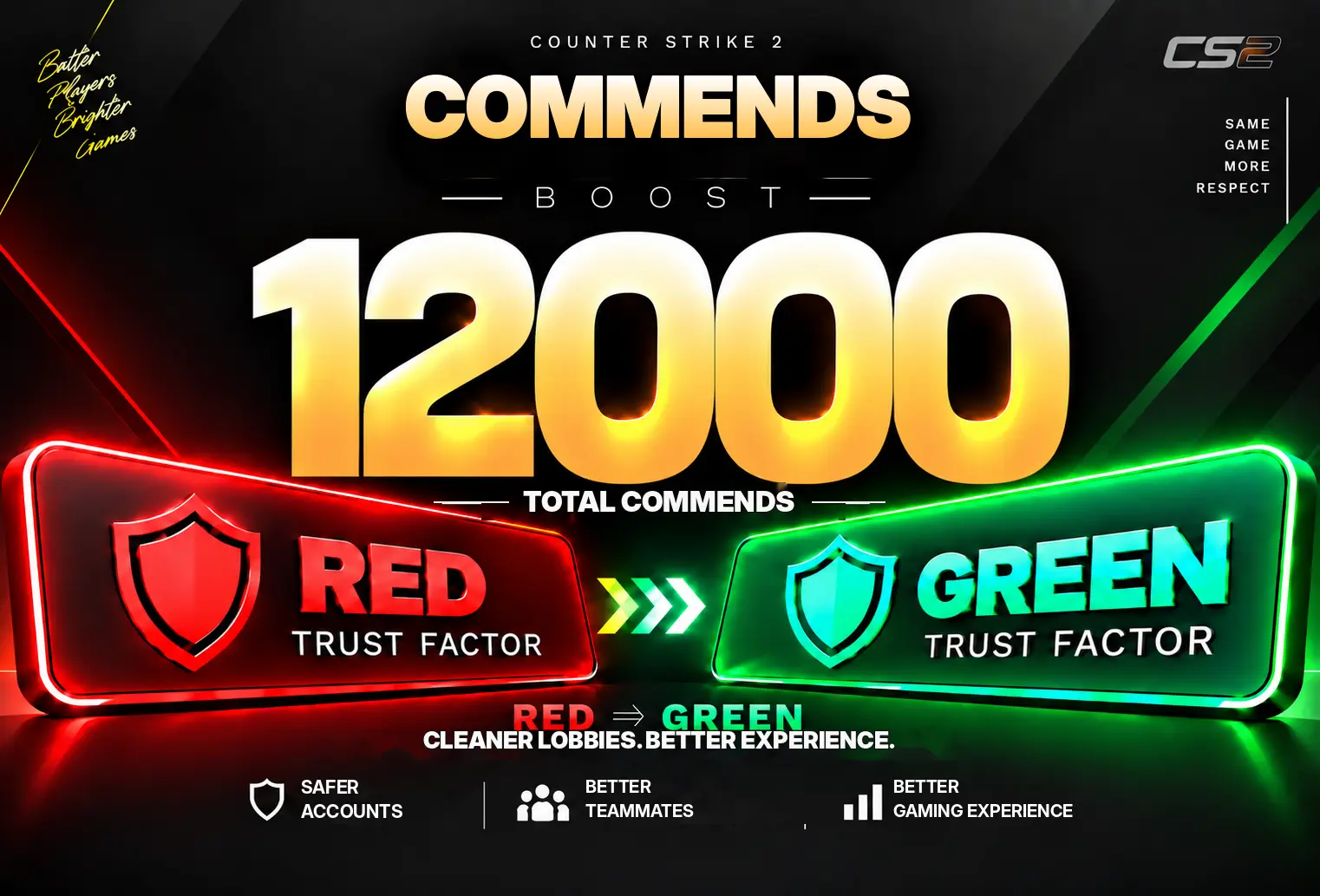 🤍CS2 COMMENDS BOOST🤍(4000/4000/4000)🤍GREEN FACTOR, LIKES, PRAISE🤍