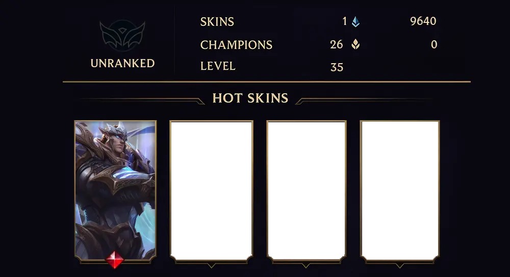 UNRANKED - 35 LVL - 1 SKIN