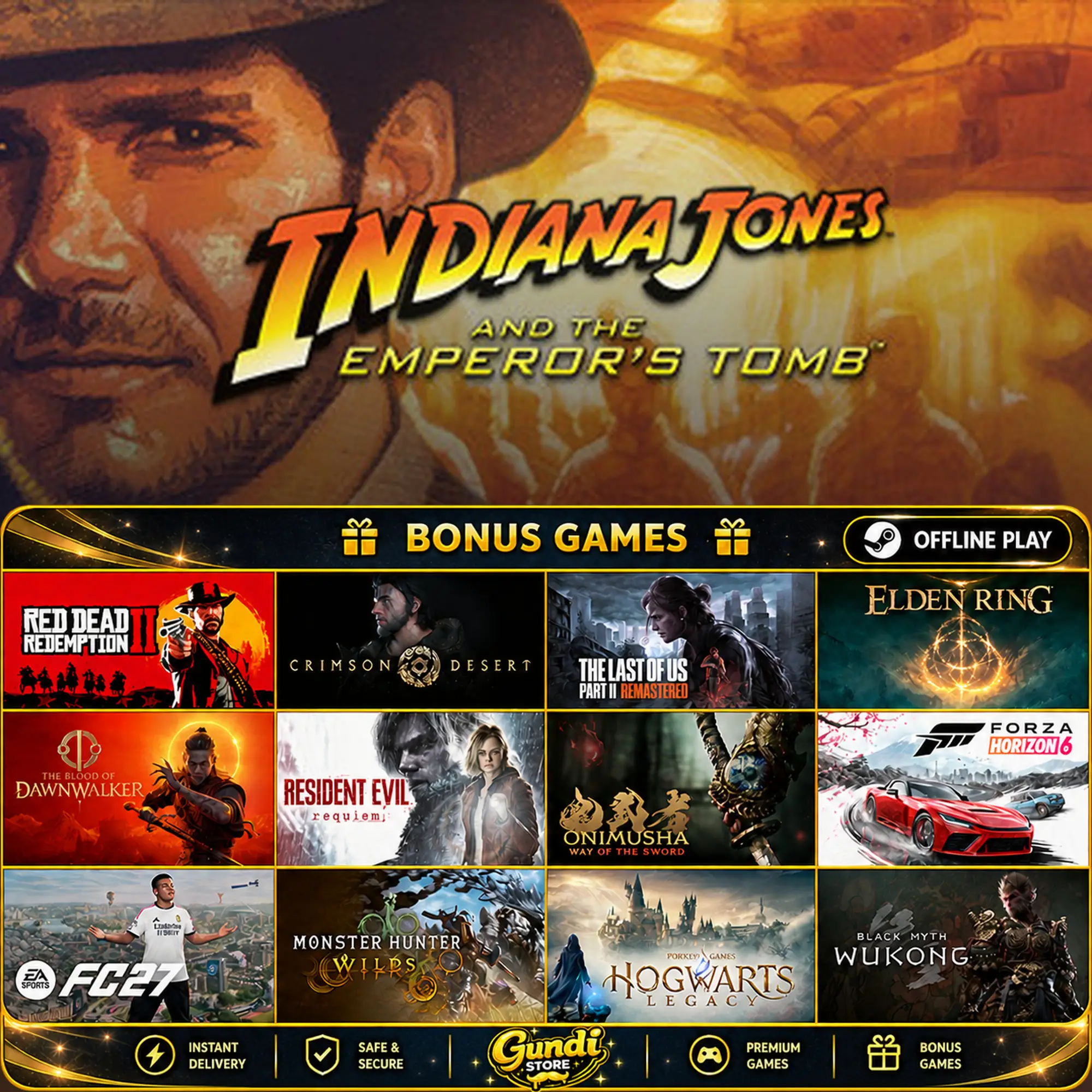 [AUTO CODE] - Indiana Jones and the Emperor's Tomb + BONUS GAME
