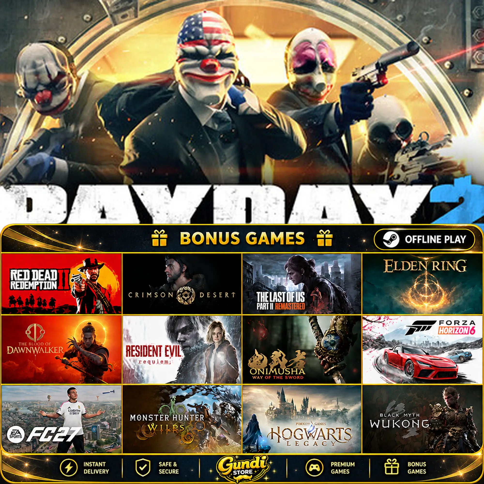 [AUTO CODE] - PAYDAY 2 + BONUS GAME