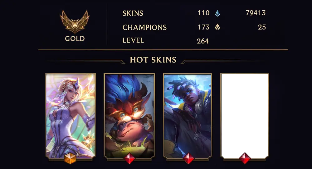 GOLD III - 264 LVL - 110 SKIN