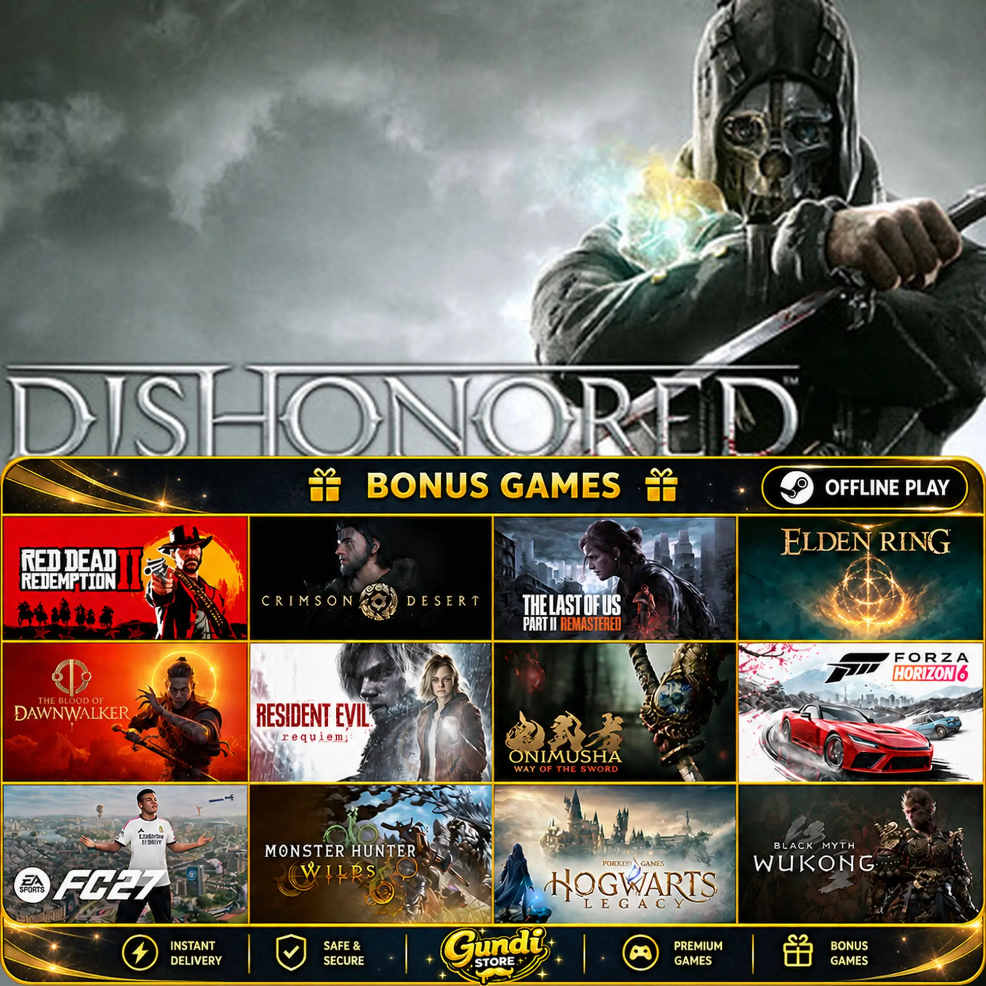 [AUTO CODE] - Dishonored + BONUS GAME
