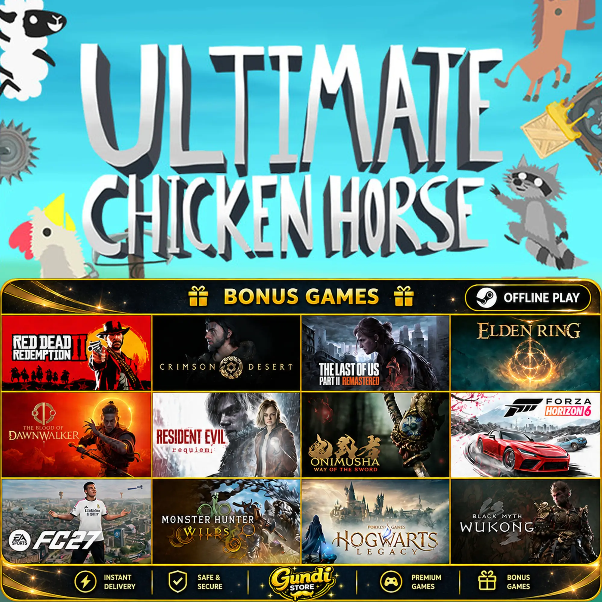 [AUTO CODE] - Ultimate Chicken Horse + BONUS GAME