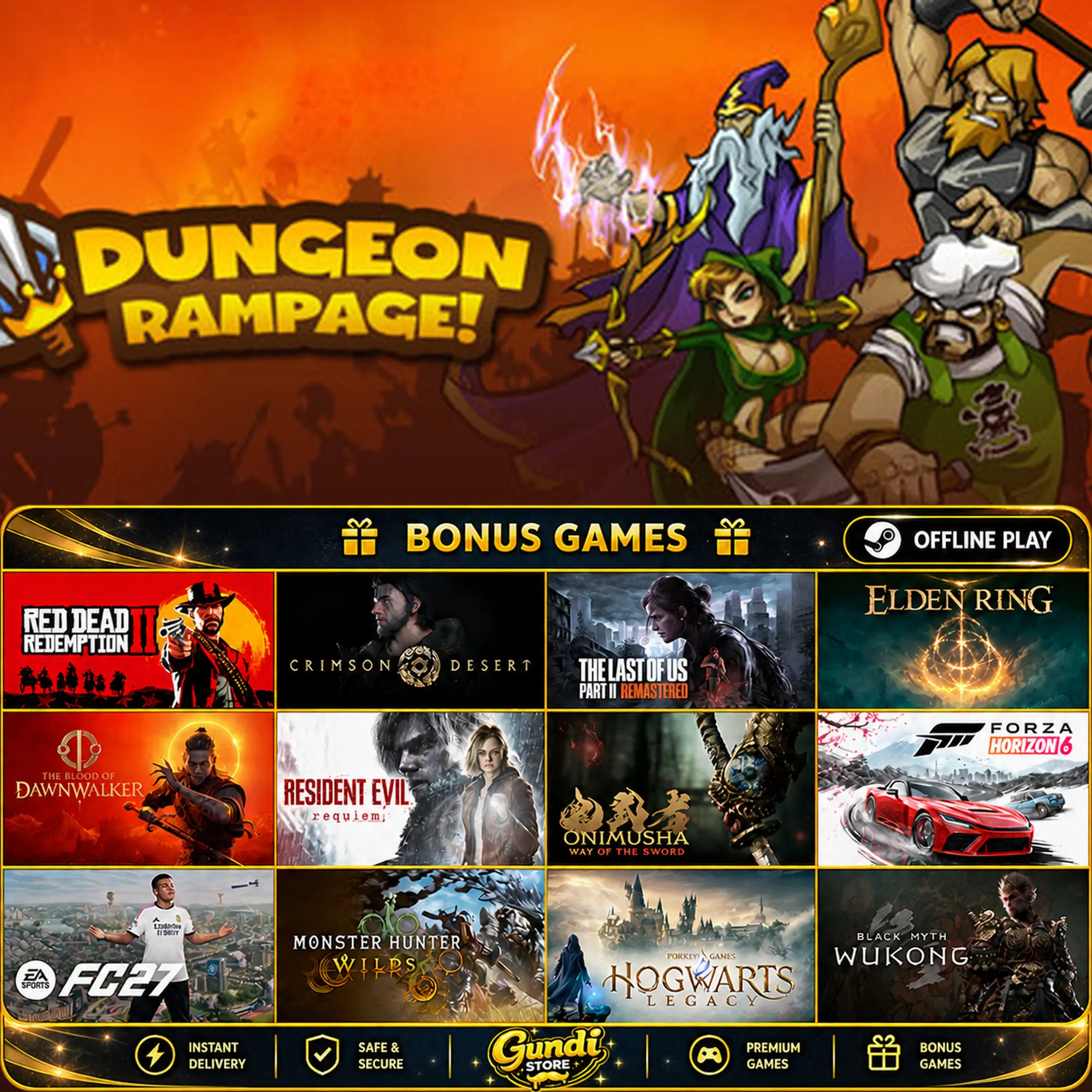 [AUTO CODE] - Dungeon Rampage + BONUS GAME