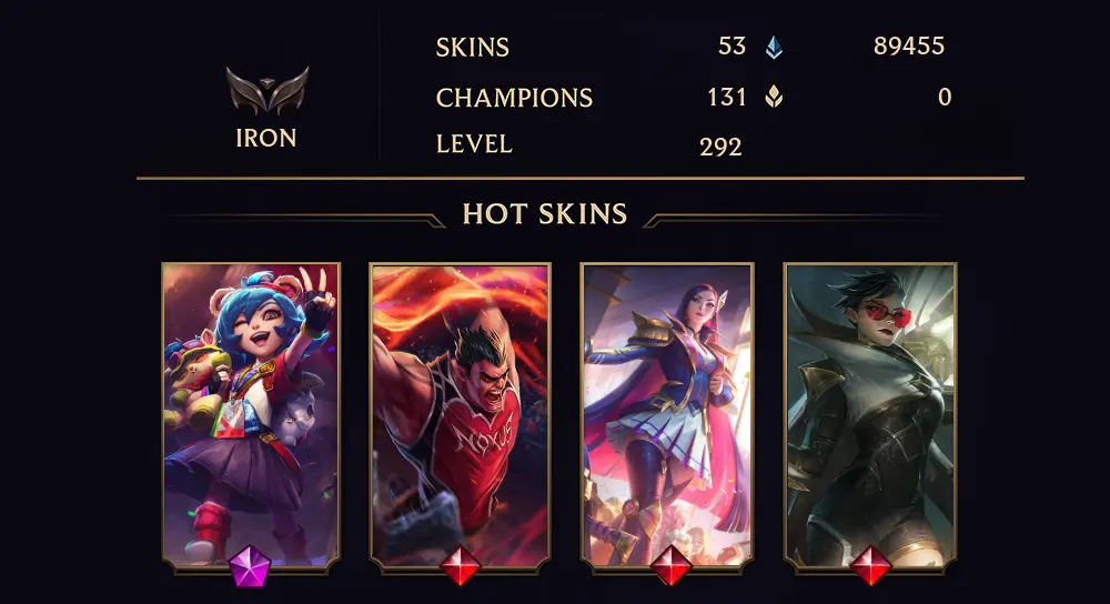 IRON I - 292 LVL - 53 SKIN