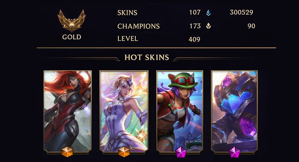 TR - GOLD I - 409 LVL - 107 SKIN