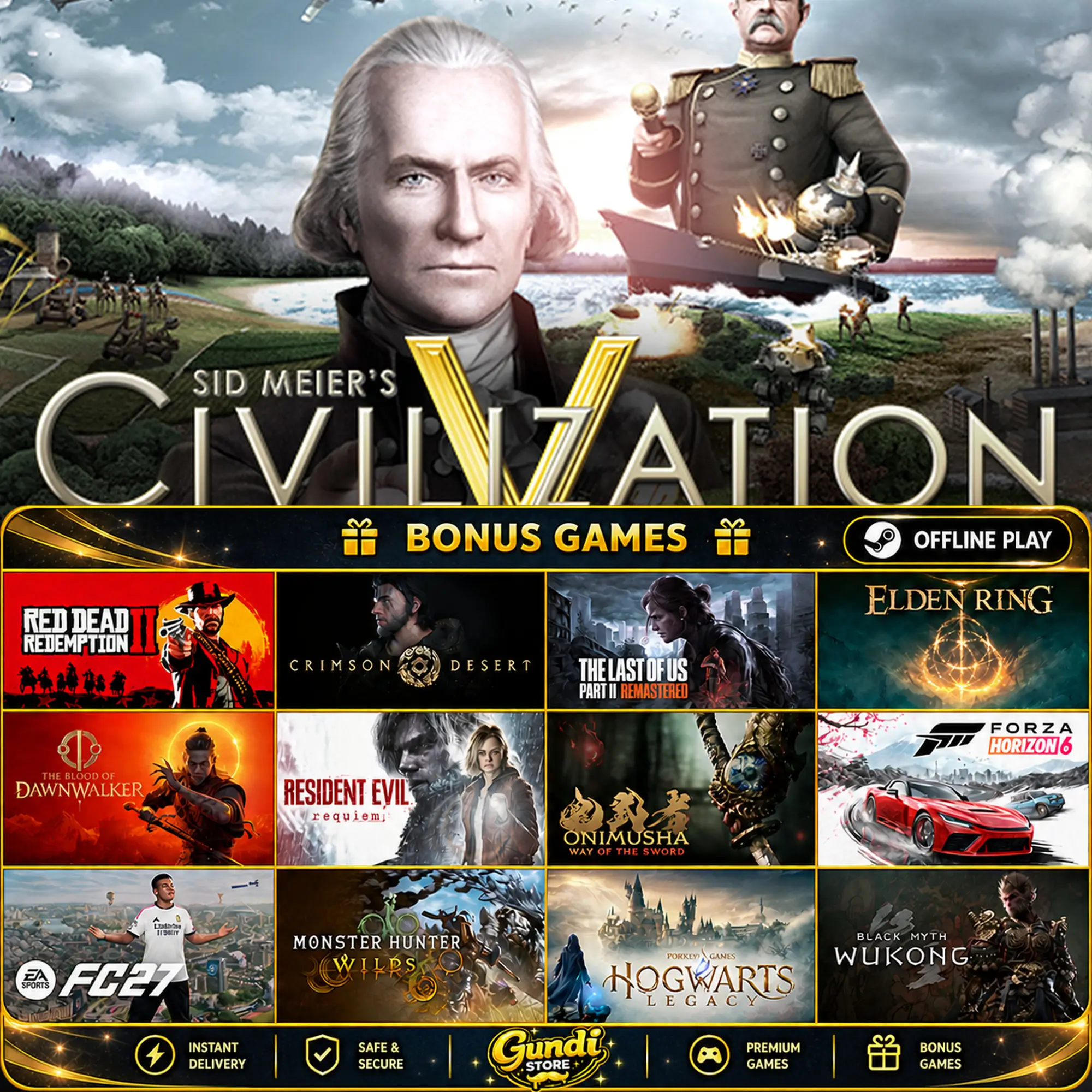 [AUTO CODE] - Sid Meier's Civilization V + BONUS GAME