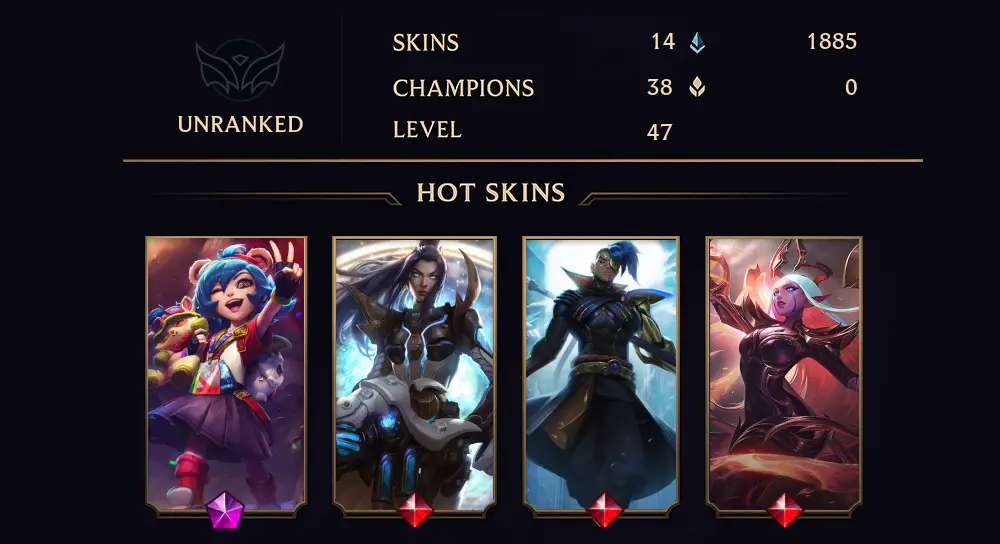 UNRANKED - 47 LVL - 14 SKIN