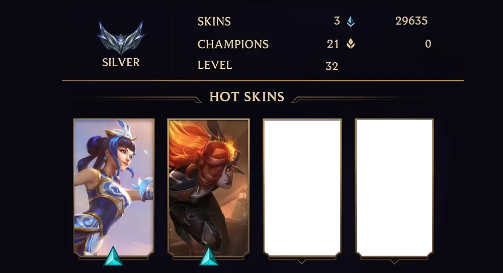 SILVER II - 32 LVL - 3 SKIN