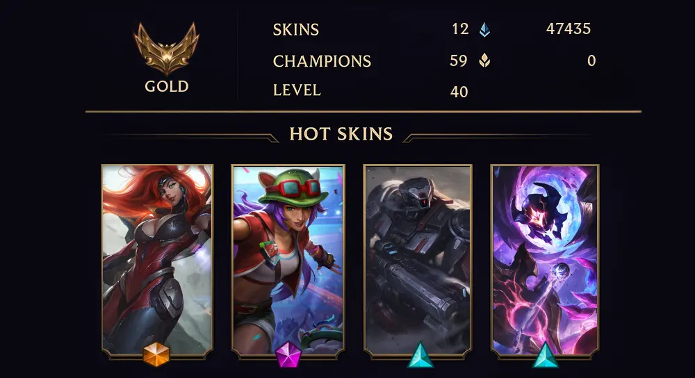 GOLD III - 40 LVL - 12 SKIN