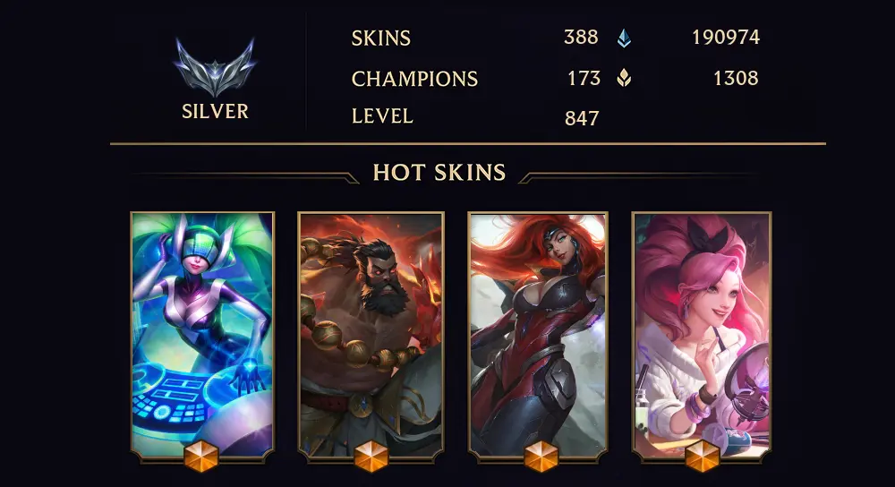 SILVER II - 847 LVL - 388 SKIN